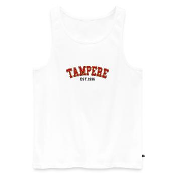 Tampere Est. 1996 - Men's Premium Organic Tank Top - white - Front - AI Model Male 178 light (178cm)