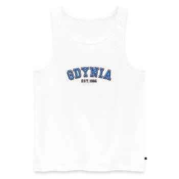 Gdynia Est. 1966 - Men's Premium Organic Tank Top - white - Front - Michal (187cm)