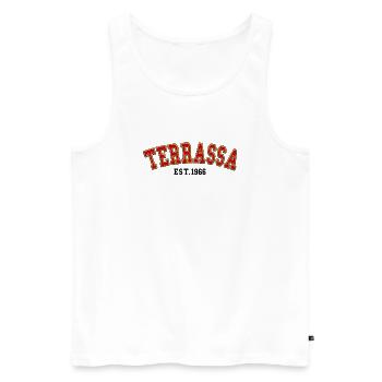 Terrassa Est. 1966 - Men's Premium Organic Tank Top - white - Front - Michal (187cm)