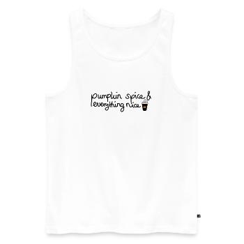 Pumpkin Spice & Everything nice - Herbstdesign - Männer Premium Bio Tank Top - Weiß - Vorne - Michal (187cm)