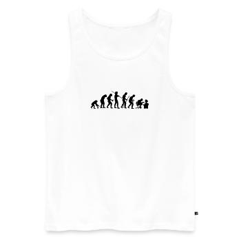 Evolution - Männer Premium Bio Tank Top - Weiß - Vorne - AI Model Male 178 light (178cm)