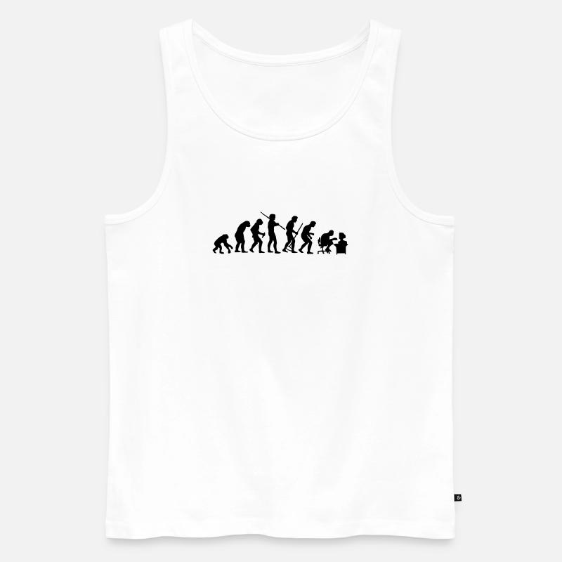 Evolution - Men's Premium Organic Tank Top - white