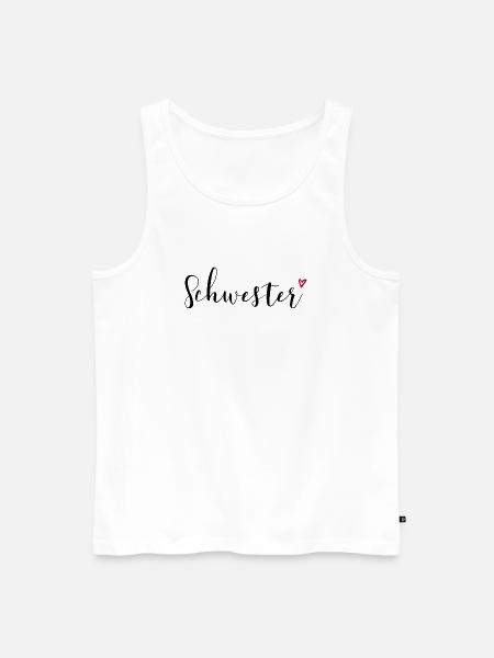 Schwester Herz Geschenkidee - Männer Premium Bio Tank Top - Weiß