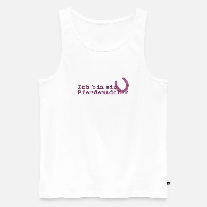 Ich bin ein Pferdemädchen - Männer Premium Bio Tank Top - Weiß