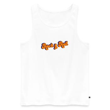 Rock and Roll Design Retro - Men's Premium Organic Tank Top - white - Front - AI Model Male 178 light (178cm)