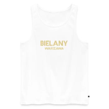 BIELANY Warszawa Warsaw Warschau - Männer Premium Bio Tank Top - Weiß - Vorne - Michal (187cm)