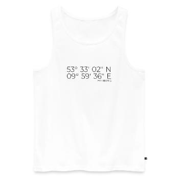 coordonnées Hambourg - Débardeur bio Premium Homme - blanc - Devant - Michal (187cm)