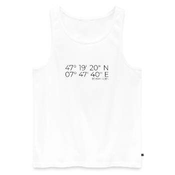Coordinates Egerkingen, Switzerland - Men's Premium Organic Tank Top - white - Front - Michal (187cm)