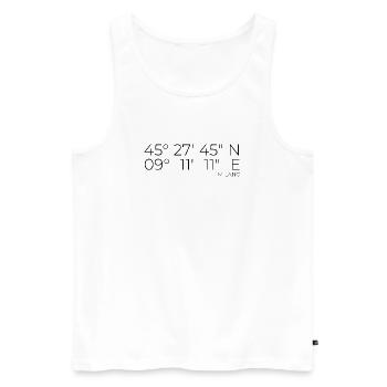 coordinates Milano, Italy - Men's Premium Organic Tank Top - white - Front - AI Model Male 178 light (178cm)