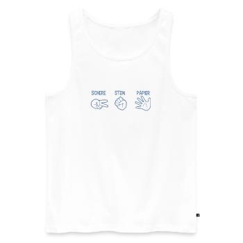 Schere Stein Papier Spiel Handspiel Silhouette - Männer Premium Bio Tank Top - Weiß - Vorne - Michal (187cm)