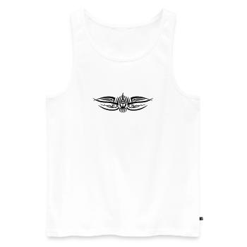 Tribal 2 par Helfspawn - Débardeur bio Premium Homme - blanc - Devant - AI Model Male 178 light (178cm)