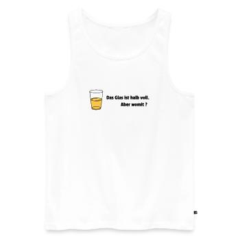 Glas halb voll Realist - Männer Premium Bio Tank Top - Weiß - Vorne - AI Model Male 178 light (178cm)