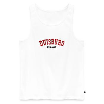 Duisburg Est. 2005 - Men's Premium Organic Tank Top - white - Front - Michal (187cm)
