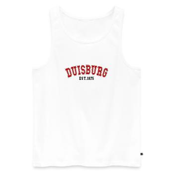 Duisburg Est. 1975 - Men's Premium Organic Tank Top - white - Front - Michal (187cm)