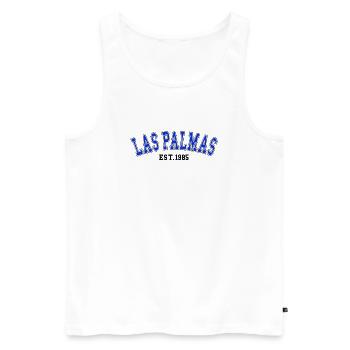 Las Palmas Gegründet 1985 - Männer Premium Bio Tank Top - Weiß - Vorne - Michal (187cm)