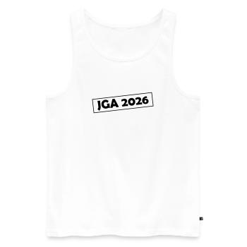 Jga 2026 - Männer Premium Bio Tank Top - Weiß - Vorne - AI Model Male 178 light (178cm)