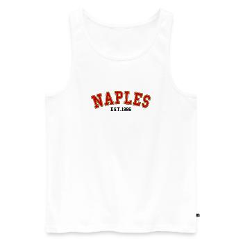 Naples Est. 1986 - Men's Premium Organic Tank Top - white - Front - Michal (187cm)
