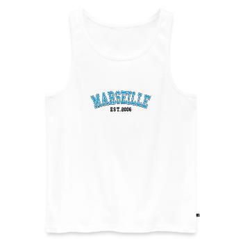 Marseille Fondé en 2006 - Débardeur bio Premium Homme - blanc - Devant - Michal (187cm)