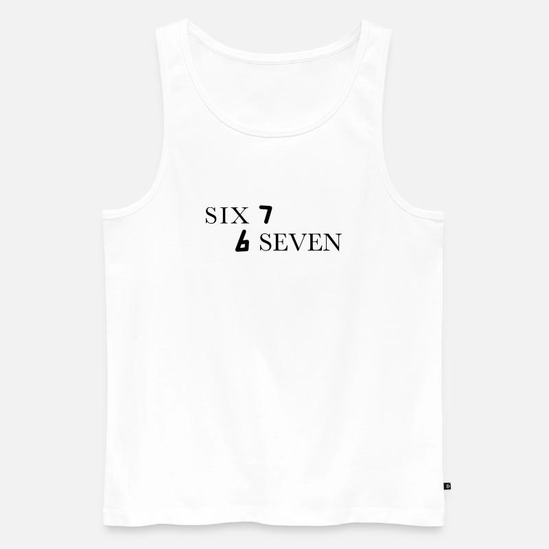 Six Seven 67 Meme Sechs Sieben - Männer Premium Bio Tank Top - Weiß
