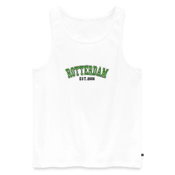 Rotterdam Est. 2006 - Men's Premium Organic Tank Top - white - Front - Michal (187cm)