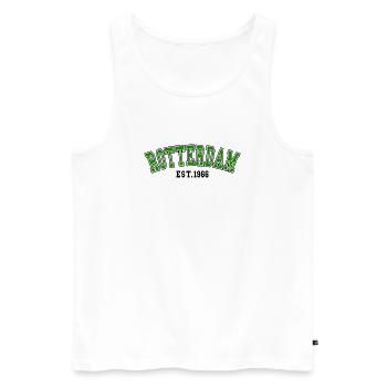 Rotterdam Est. 1966 - Men's Premium Organic Tank Top - white - Front - Michal (187cm)