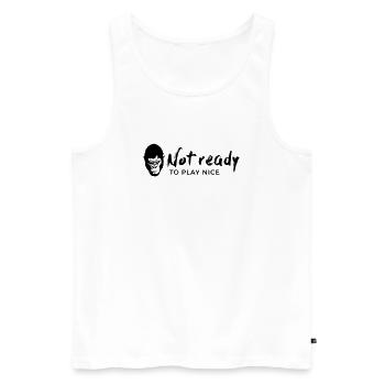 Guerrilla Girl – not ready to play nice - Männer Premium Bio Tank Top - Weiß - Vorne - AI Model Male 178 light (178cm)