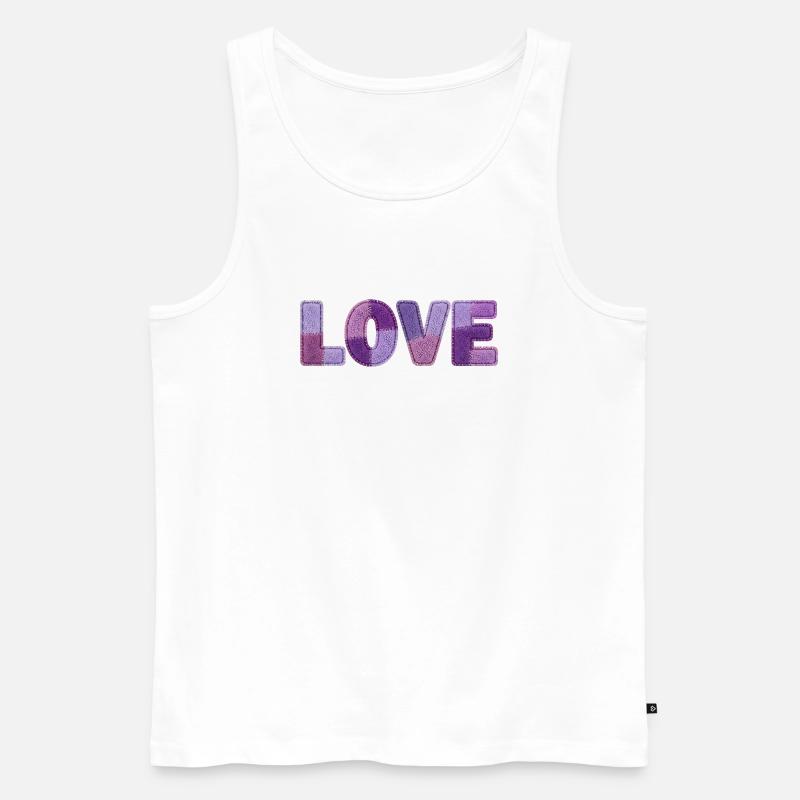 Patchwork Love – Trend Print - Männer Premium Bio Tank Top - Weiß