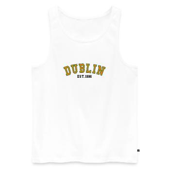Dublin gegründet 1996 - Männer Premium Bio Tank Top - Weiß - Vorne - Michal (187cm)