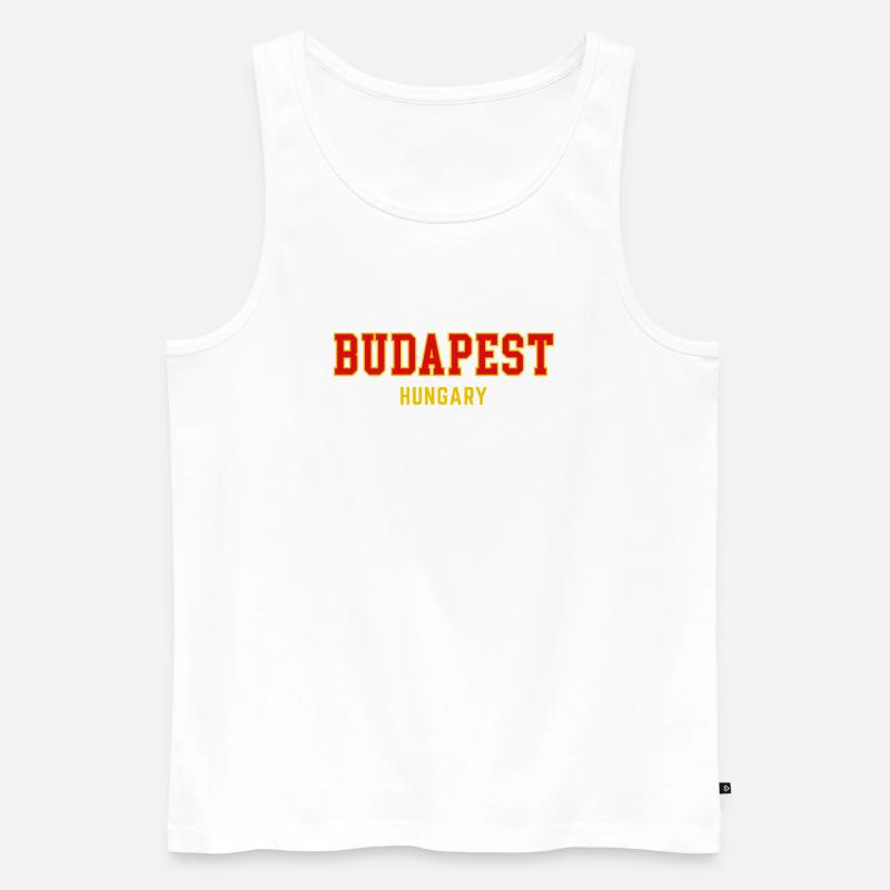 Budapest City Pride Varsity - Männer Premium Bio Tank Top - Weiß