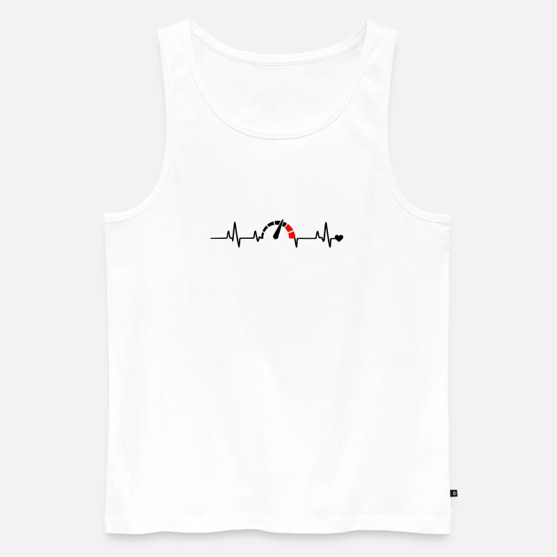 Red Segment Bow Logo Pattern - Men's Premium Organic Tank Top - white