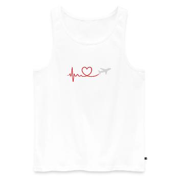 Travel - Men's Premium Organic Tank Top - white - Front - AI Model Male 178 light (178cm)