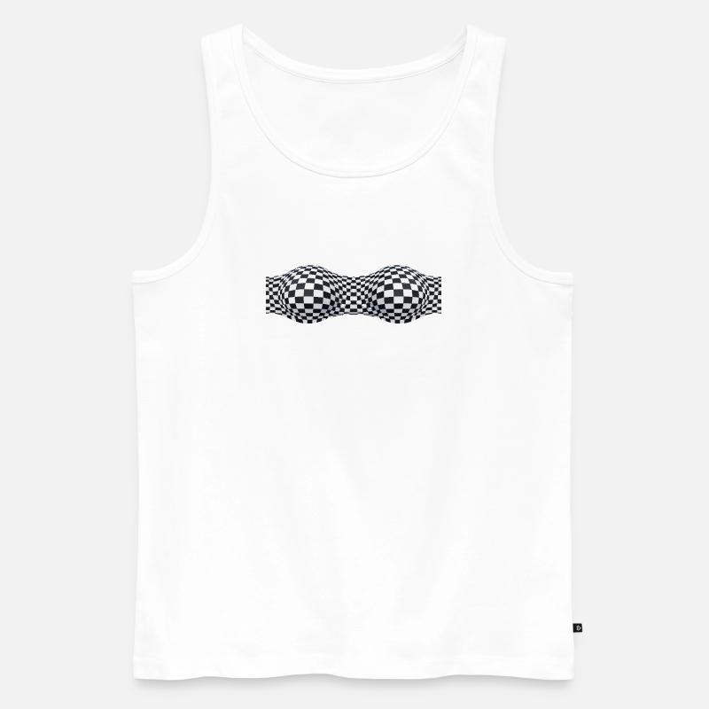 Folded Checkered Patterns - Men's Premium Organic Tank Top - white