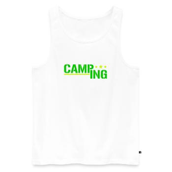 Camping - Men's Premium Organic Tank Top - white - Front - Michal (187cm)