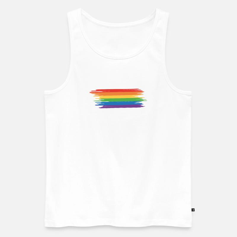 Regenbogenfahne Regenbogen Geschenkidee - Männer Premium Bio Tank Top - Weiß