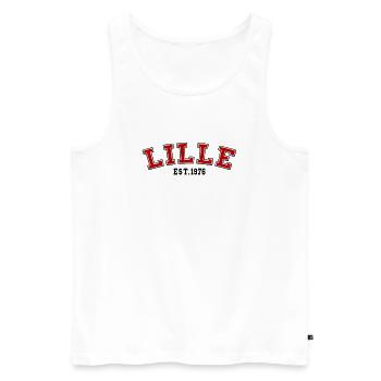 Lille gegründet 1976 - Männer Premium Bio Tank Top - Weiß - Vorne - Michal (187cm)