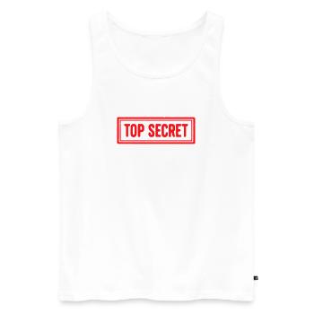 Topgeheimes Grunge-Gummistempel-Vintage-Siegeldesign - Männer Premium Bio Tank Top - Weiß - Vorne - Michal (187cm)