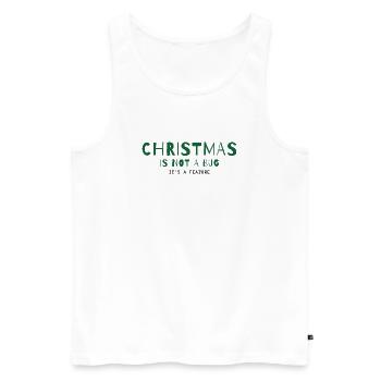 Christmas Is Not a Bug – It's a Feature - Männer Premium Bio Tank Top - Weiß - Vorne - Michal (187cm)