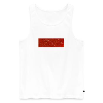 Tomatensauce - Männer Premium Bio Tank Top - Weiß - Vorne - Michal (187cm)