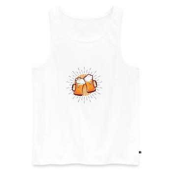 Coole Bier Shirts - Beer is my life - Biertrinker - Männer Premium Bio Tank Top - Weiß - Vorne - Michal (187cm)