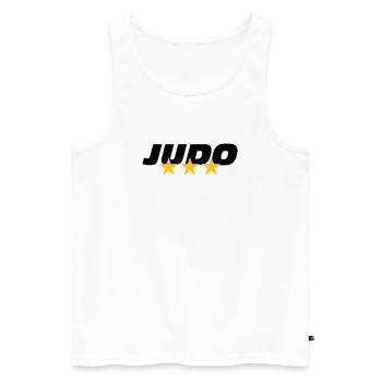 [ Judo ] - Men's Premium Organic Tank Top - white - Front - Michal (187cm)