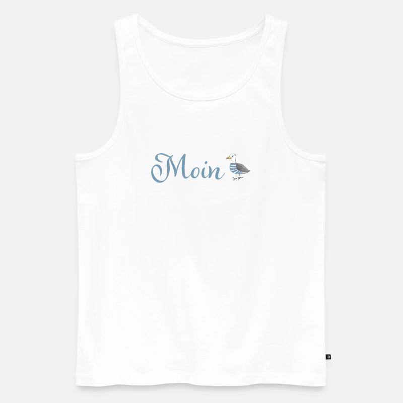 Moin Möwe - Männer Premium Bio Tank Top - Weiß