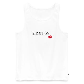 Liberté - Little French Speaking - Männer Premium Bio Tank Top - Weiß - Vorne - AI Model Male 178 light (178cm)