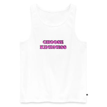 Wählen Sie Kindness pink - Männer Premium Bio Tank Top - Weiß - Vorne - AI Model Male 178 light (178cm)