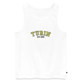 Turin Est.2005  - Men's Premium Organic Tank Top - white - Front - Michal (187cm)