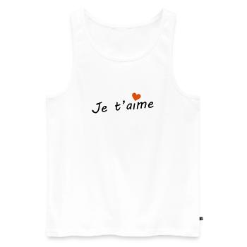 Je t'aime  - Débardeur bio Premium Homme - blanc - Devant - Michal (187cm)