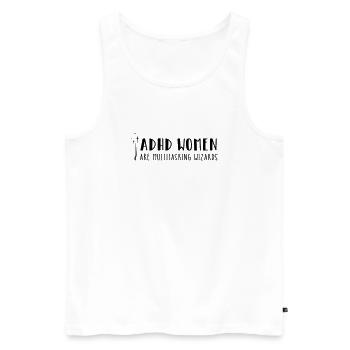 ADHD Women – are multitasking wizards - Männer Premium Bio Tank Top - Weiß - Vorne - AI Model Male 178 light (178cm)