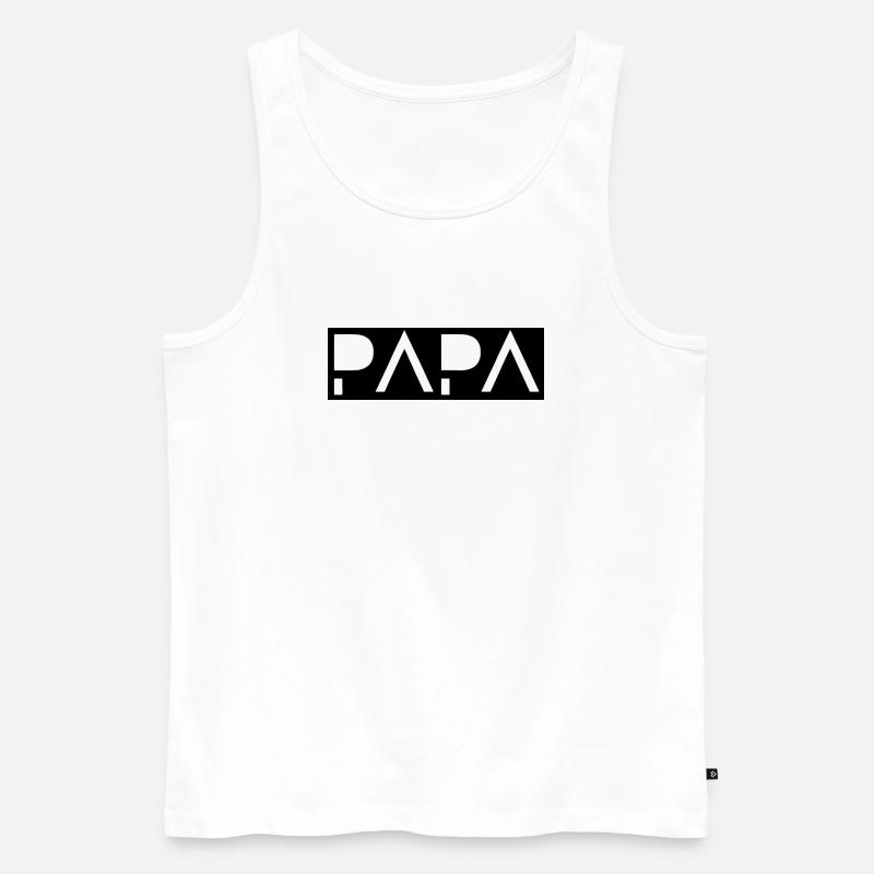 Papa - Männer Premium Bio Tank Top - Weiß
