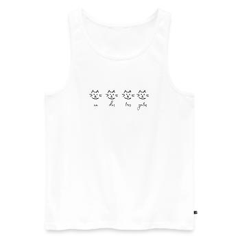 eins zwei drei katzen - Männer Premium Bio Tank Top - Weiß - Vorne - Michal (187cm)
