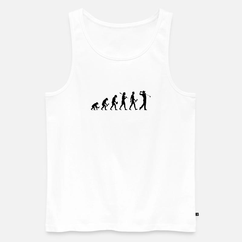 Evolution Golfspieler Golf - Männer Premium Bio Tank Top - Weiß
