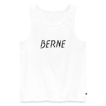 Bern Swiss Style Grunge Brush Black - Männer Premium Bio Tank Top - Weiß - Vorne - Michal (187cm)